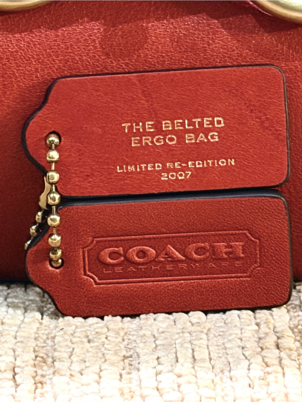 Coach Belted Ergo Large Hangtags. NWOTs